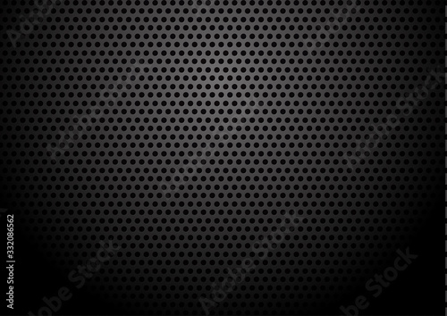 Metal plate grid with circular background texture.