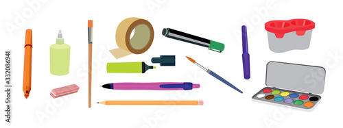 vector image school set, stationery