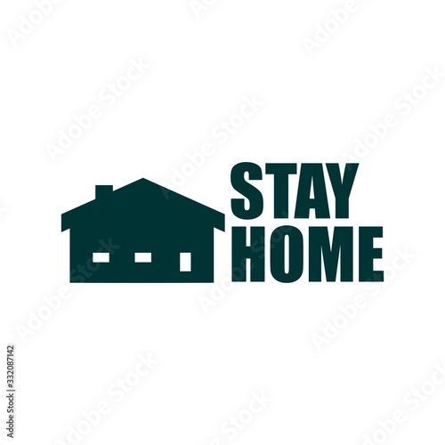 Stay home message. Staying at home with self quarantine to help slow outbreak and protect virus spread.