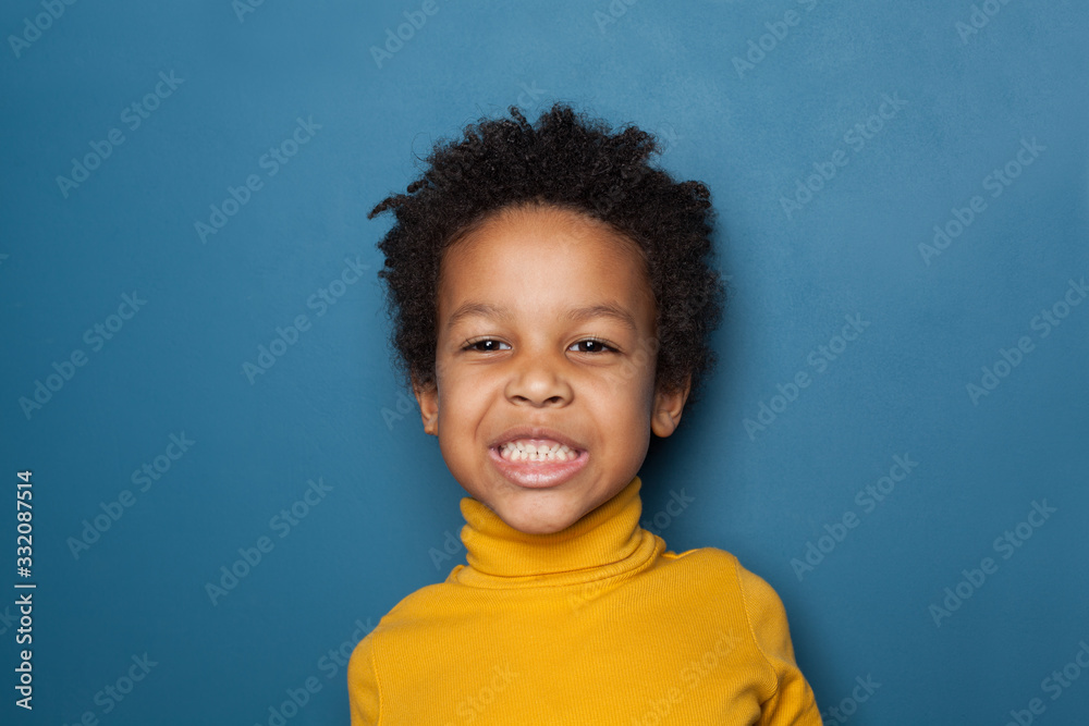 Funny small black child boy portrait Funny small black child boy portrait