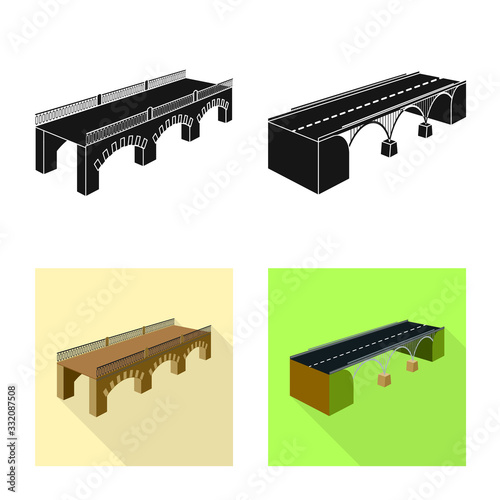 Vector illustration of connection and design logo. Set of connection and side stock vector illustration.
