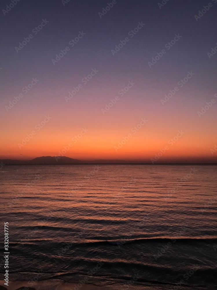 Beautiful sunset over Greece