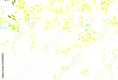 Light Green, Yellow vector abstract backdrop with leaves.