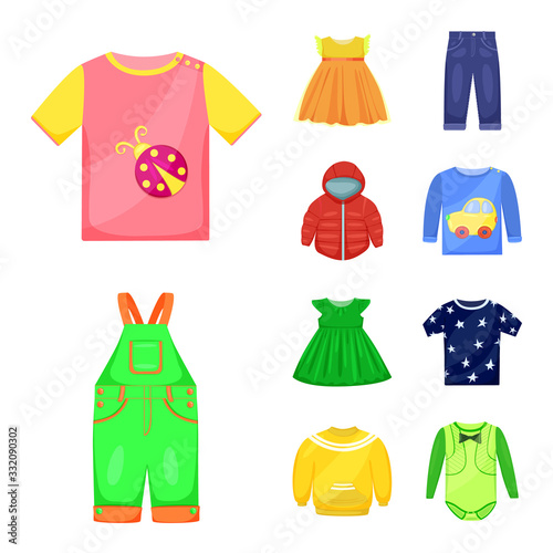 Isolated object of baby and kid icon. Set of baby and child vector icon for stock.