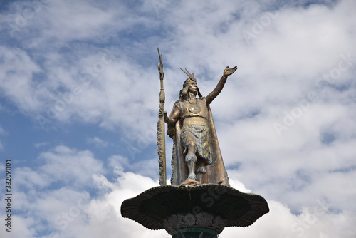 Statue de l'Inca à Cusco au Pérou