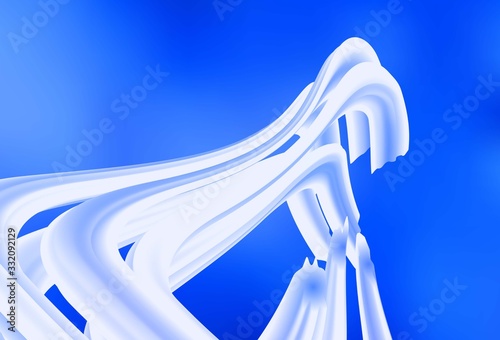 Light BLUE vector background with bent lines.