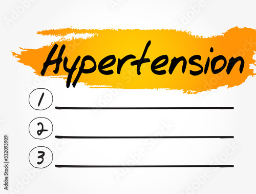 Hypertension blank list, health concept background