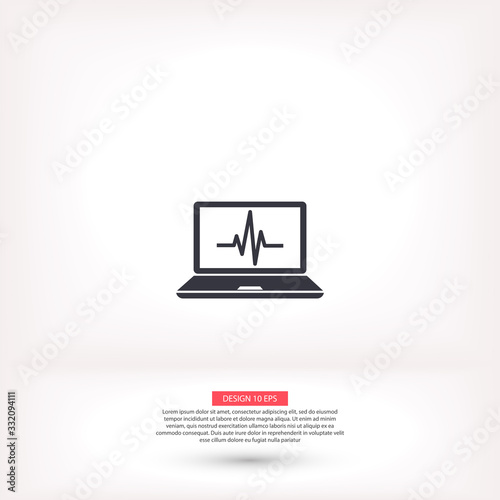 laptop vector icon , lorem ipsum Flat design