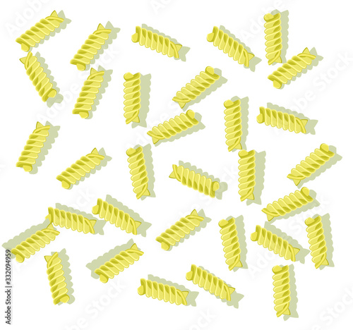 fusilli symbol italian pasta food isolated on white background