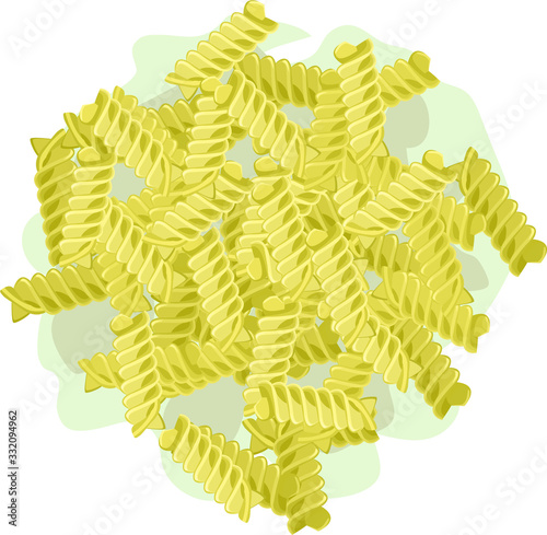 fusilli portion symbol italian pasta food isolated on white background