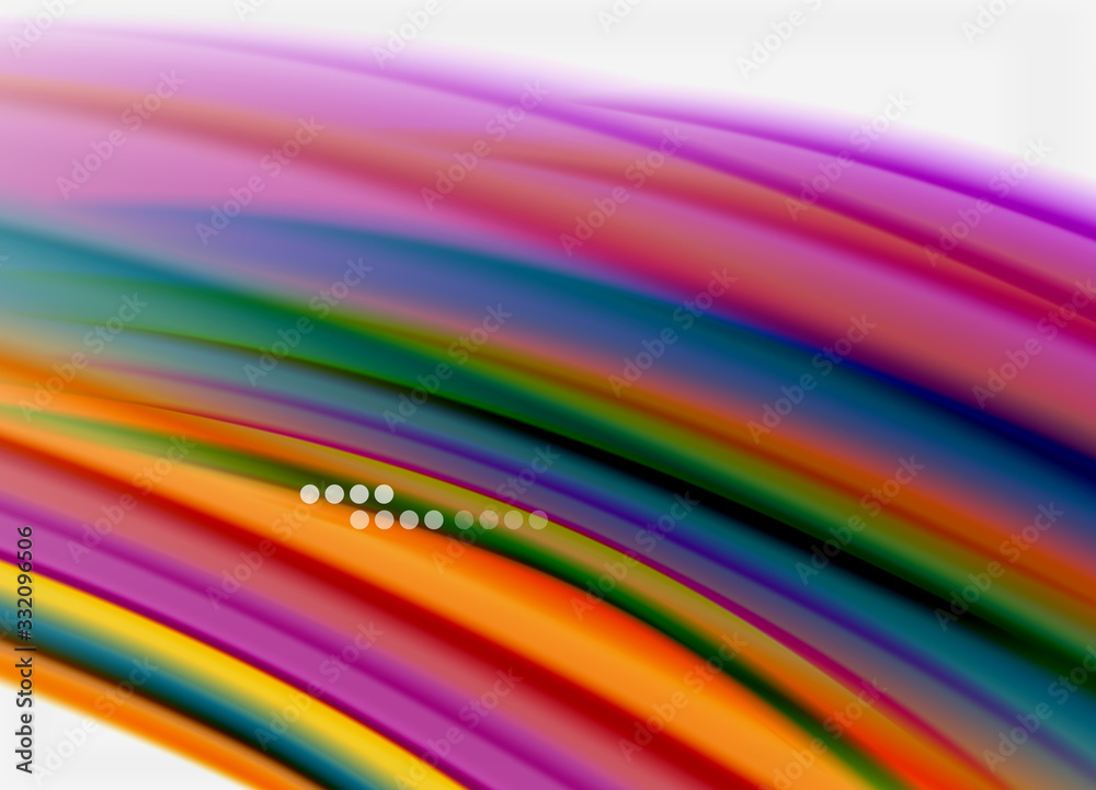 Wave lines abstract background, smooth silk design with rainbow style colors. Liquid fluid color waves. Vector Illustration Wave lines abstract background, smooth silk design with rainbow style colors. Liquid fluid color waves. Vector Illustration