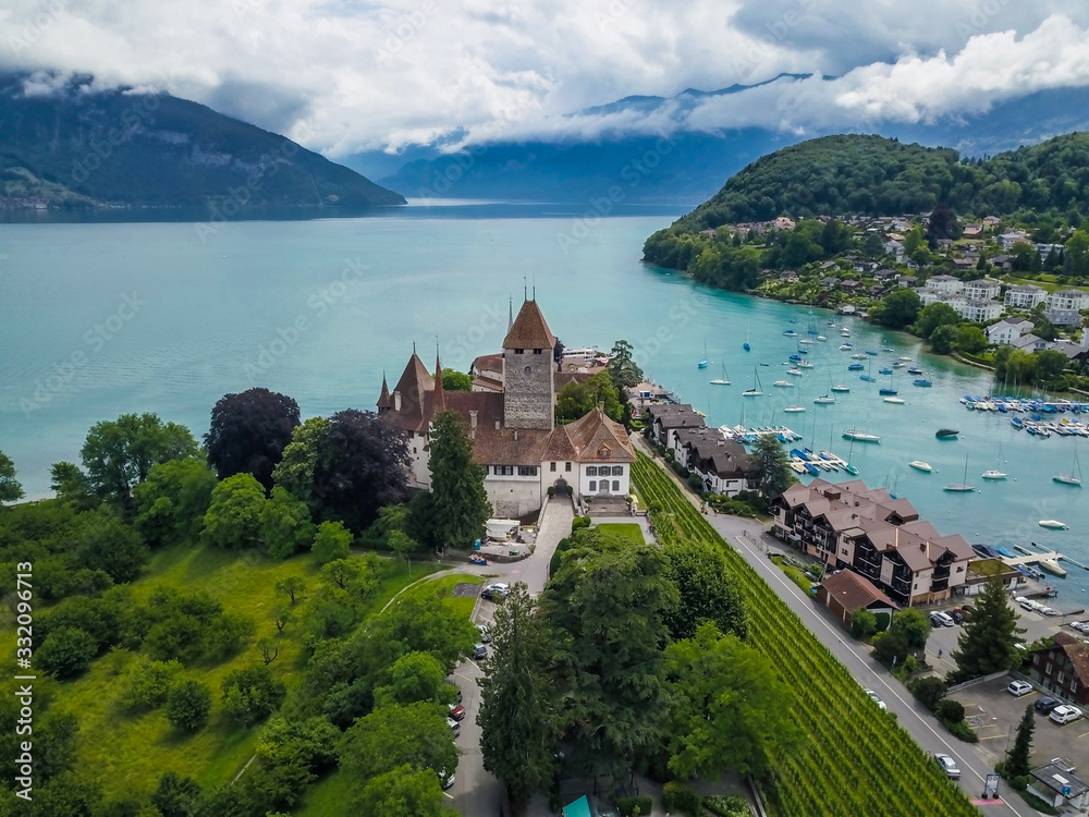Thun castle at Geneva lake