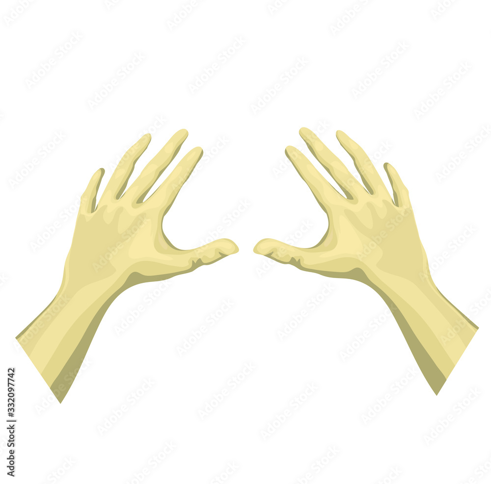 Obraz premium hands up wirst sign symbol isolated on white background