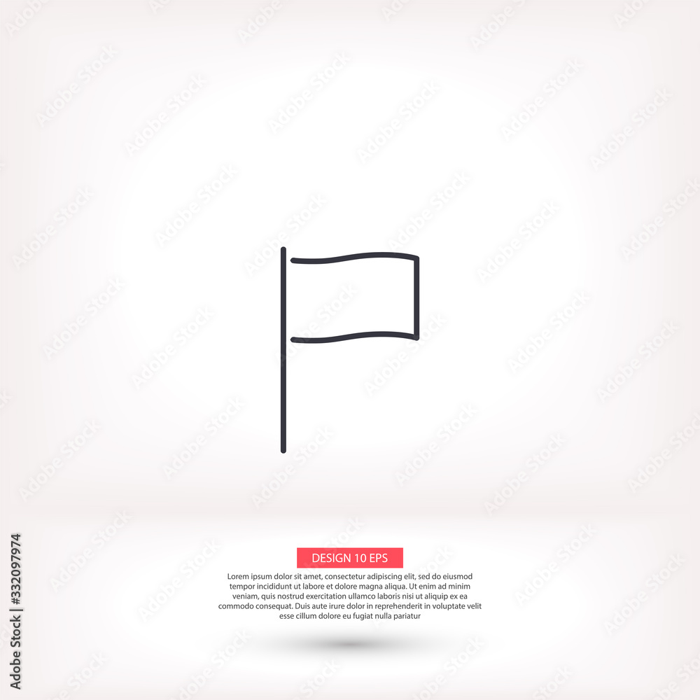 Flag vector icon , lorem ipsum Flat design Flag vector icon , lorem ipsum Flat design