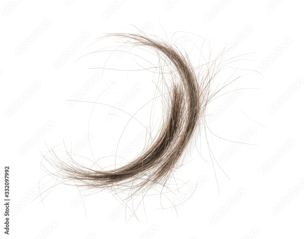 Fototapeta premium Hair bundle isolated on white background. tuft hair close-up