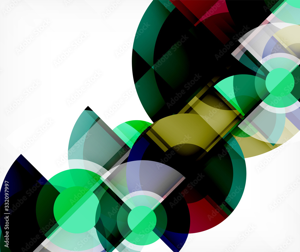 Abstract background, circle and triangle design round shapes overlapping. Geometric trendy template. Vector Illustration For Wallpaper, Banner, Background, Card, Book Illustration, landing page