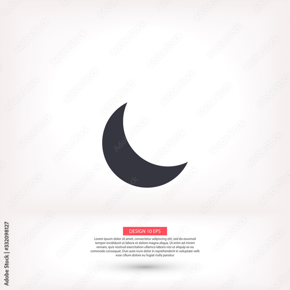 Moon vector icon , lorem ipsum Flat design Moon vector icon , lorem ipsum Flat design