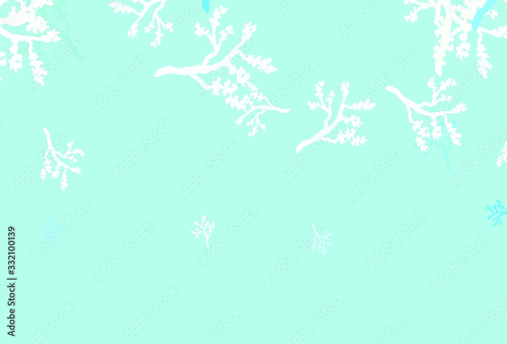 Light Green vector doodle background with sakura. Light Green vector doodle background with sakura.
