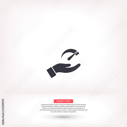 Speedometer vector icon , lorem ipsum Flat design