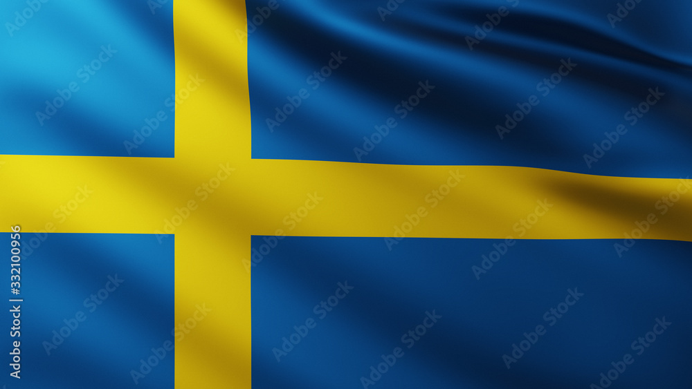 Large Flag of Sweden fullscreen background in the wind Large Flag of Sweden fullscreen background in the wind