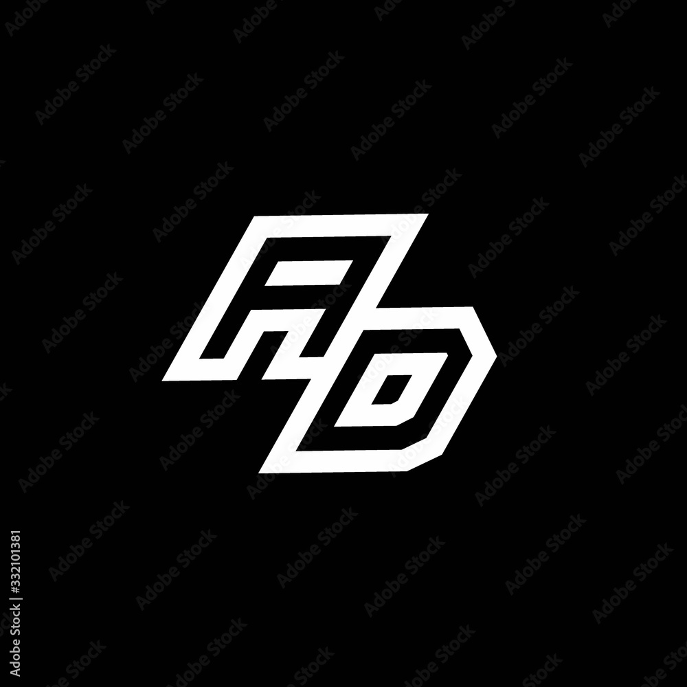 AD logo monogram with up to down style negative space design template