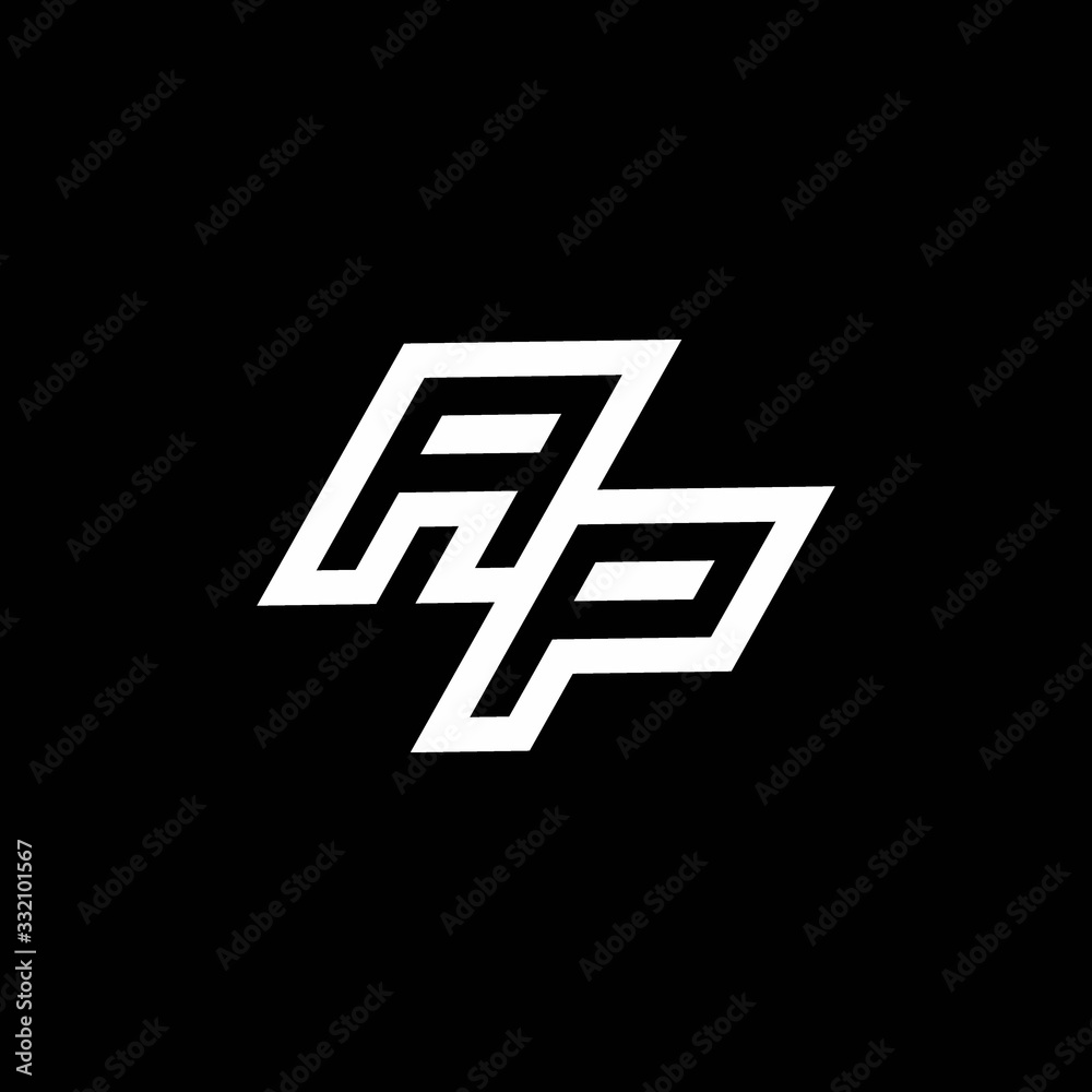 AP logo monogram with up to down style negative space design template AP logo monogram with up to down style negative space design template