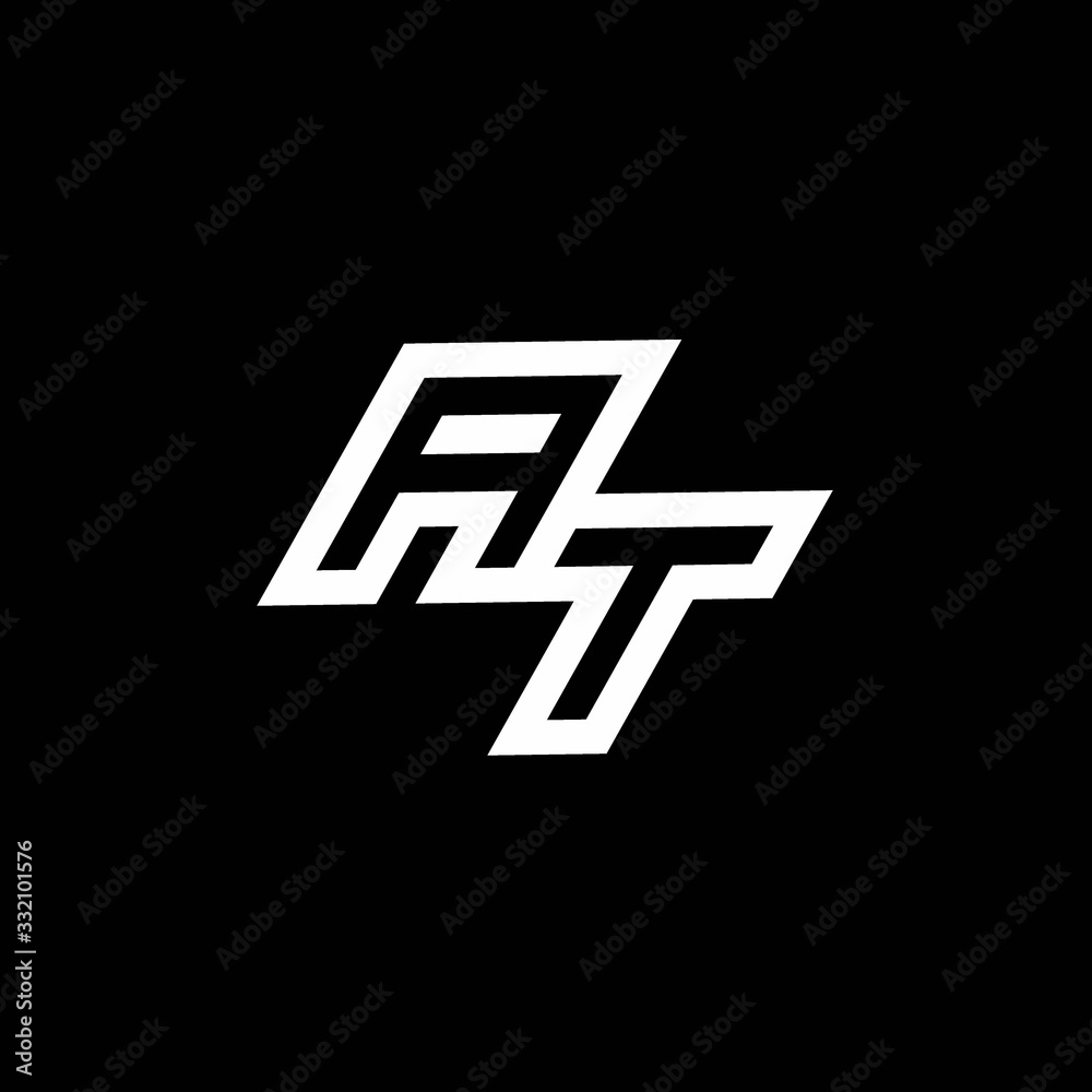 AT logo monogram with up to down style negative space design template AT logo monogram with up to down style negative space design template