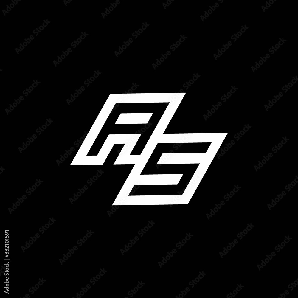 AS logo monogram with up to down style negative space design template AS logo monogram with up to down style negative space design template