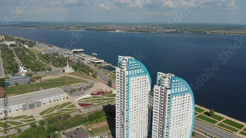 Volgograd, city, road, Volga, Astrakhan bridge, station, house, coast, city, transport, cityscape, highway, building, open, construction, street, promenade, car, asphalt, landscape, tower, modern, tra
