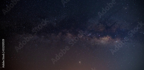 Starry night. Milky way long exposure grainy night shoot