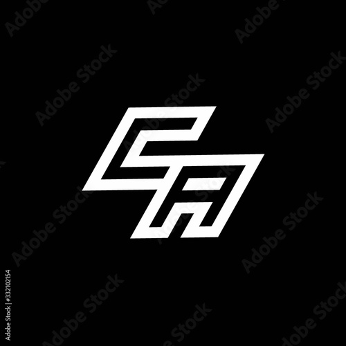 Free Download CA logo monogram with up to down style negative space design template - GFXLoad