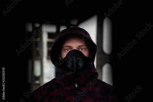 Man in the mask epidemic of the apocalypse photo