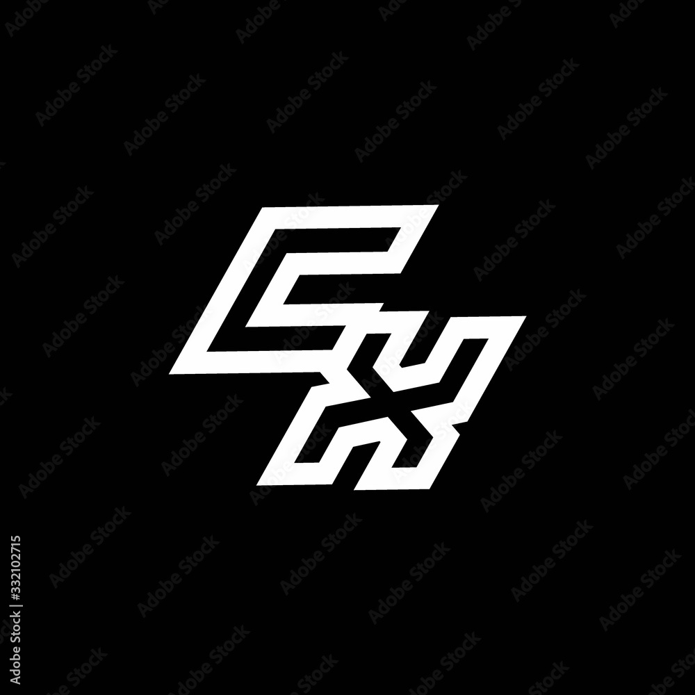 CX logo monogram with up to down style negative space design template CX logo monogram with up to down style negative space design template