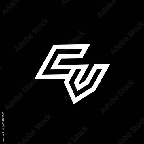 Free Download CV logo monogram with up to down style negative space design template - GFXLoad