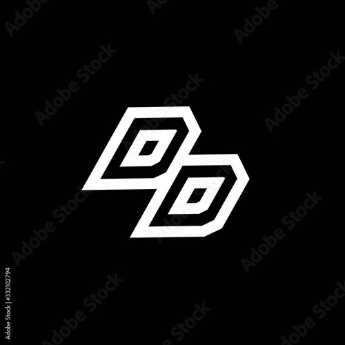 DD logo monogram with up to down style negative space design template
