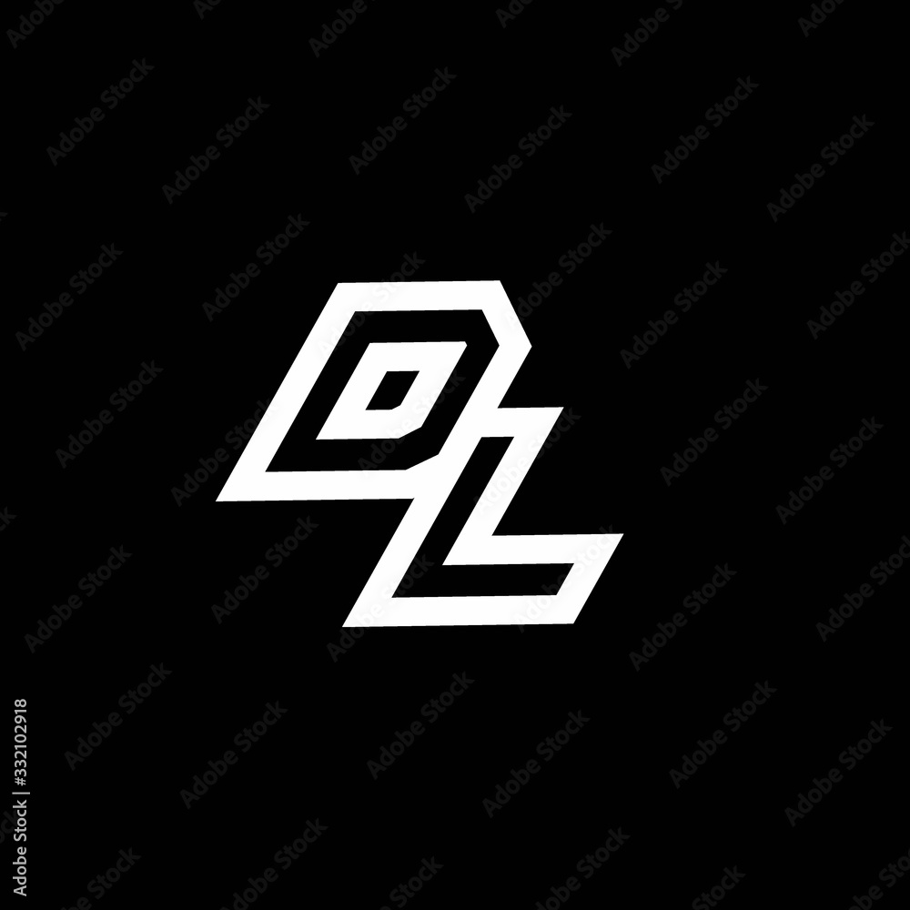 DL logo monogram with up to down style negative space design template DL logo monogram with up to down style negative space design template