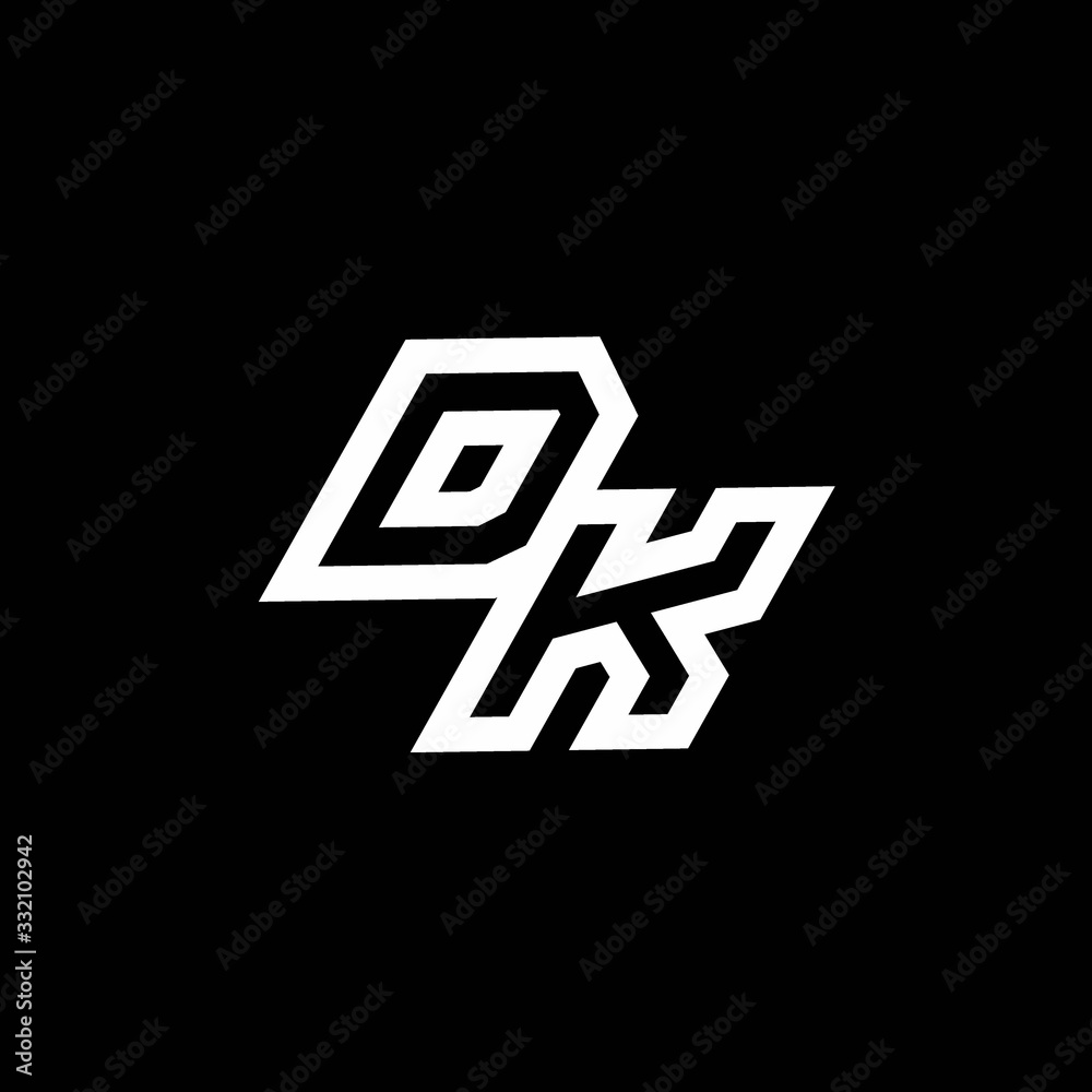 DK logo monogram with up to down style negative space design template DK logo monogram with up to down style negative space design template