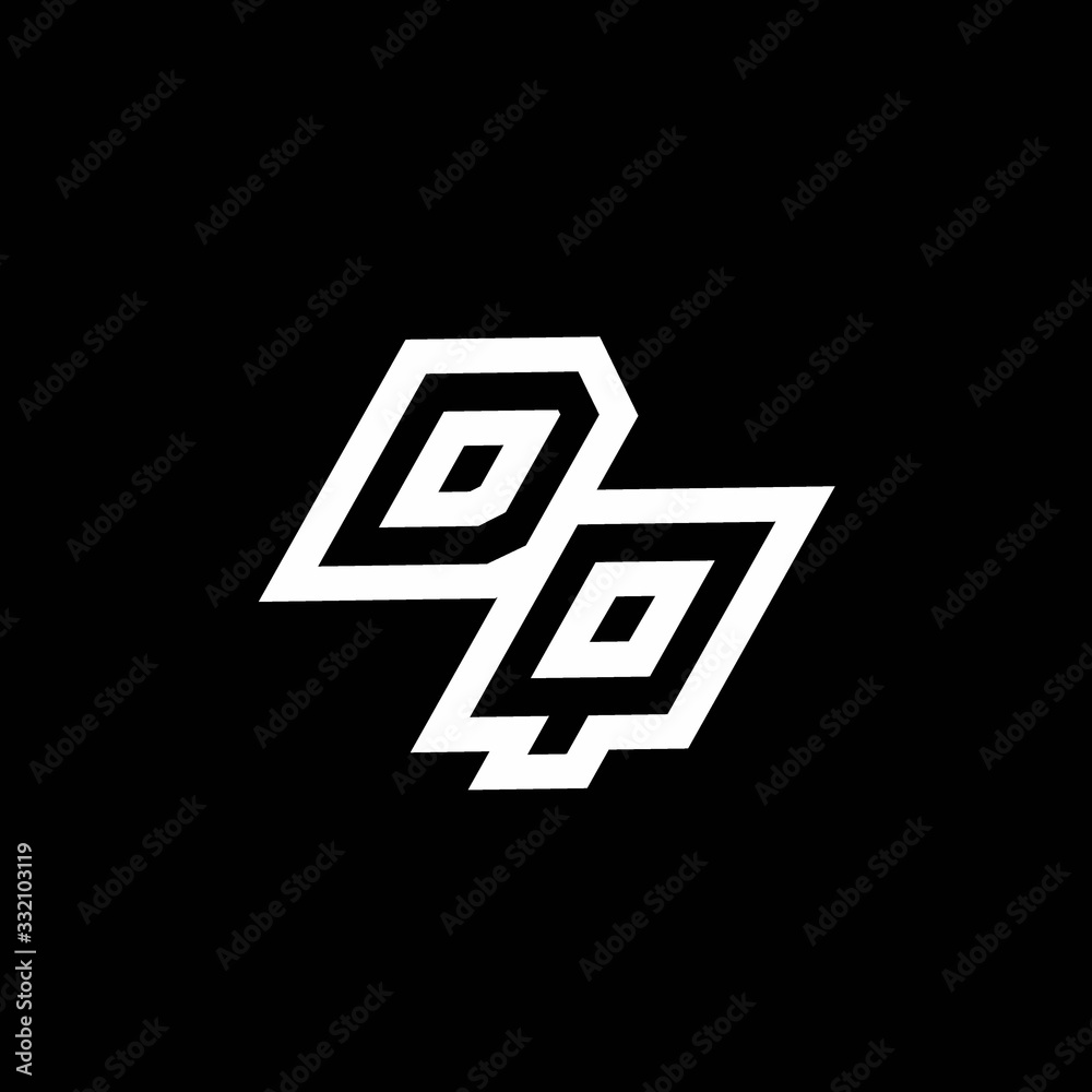 DQ logo monogram with up to down style negative space design template DQ logo monogram with up to down style negative space design template