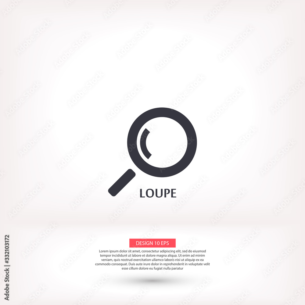 Magnifier with a man vector icon , lorem ipsum Flat design Magnifier with a man vector icon , lorem ipsum Flat design