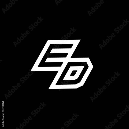 ED logo monogram with up to down style negative space design template