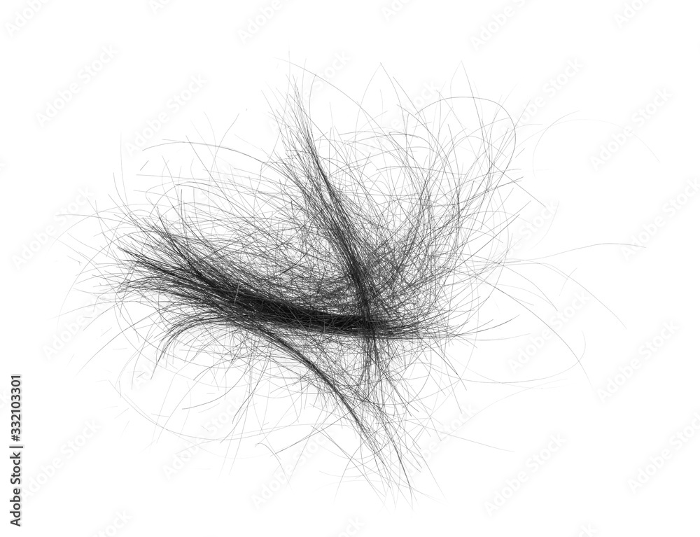 Hair bundle isolated on white background. tuft hair close-up Hair bundle isolated on white background. tuft hair close-up