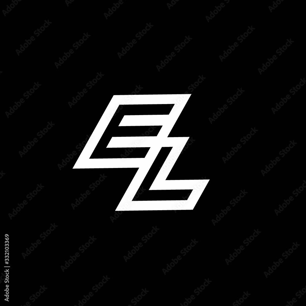 EL logo monogram with up to down style negative space design template EL logo monogram with up to down style negative space design template