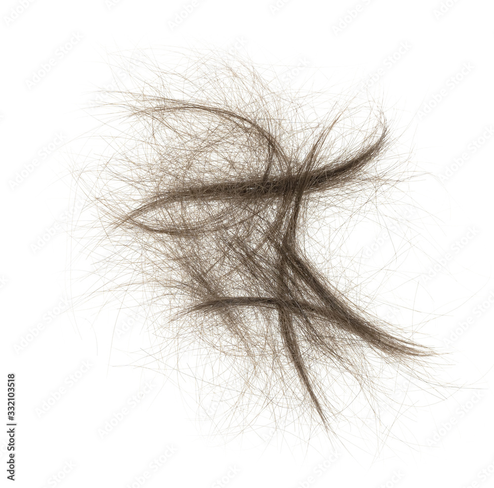 Fototapeta premium Hair bundle isolated on white background. tuft hair close-up
