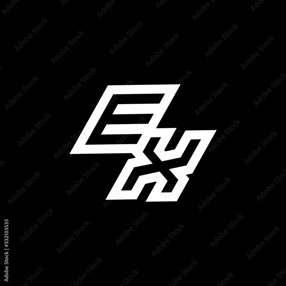 EX logo monogram with up to down style negative space design template EX logo monogram with up to down style negative space design template