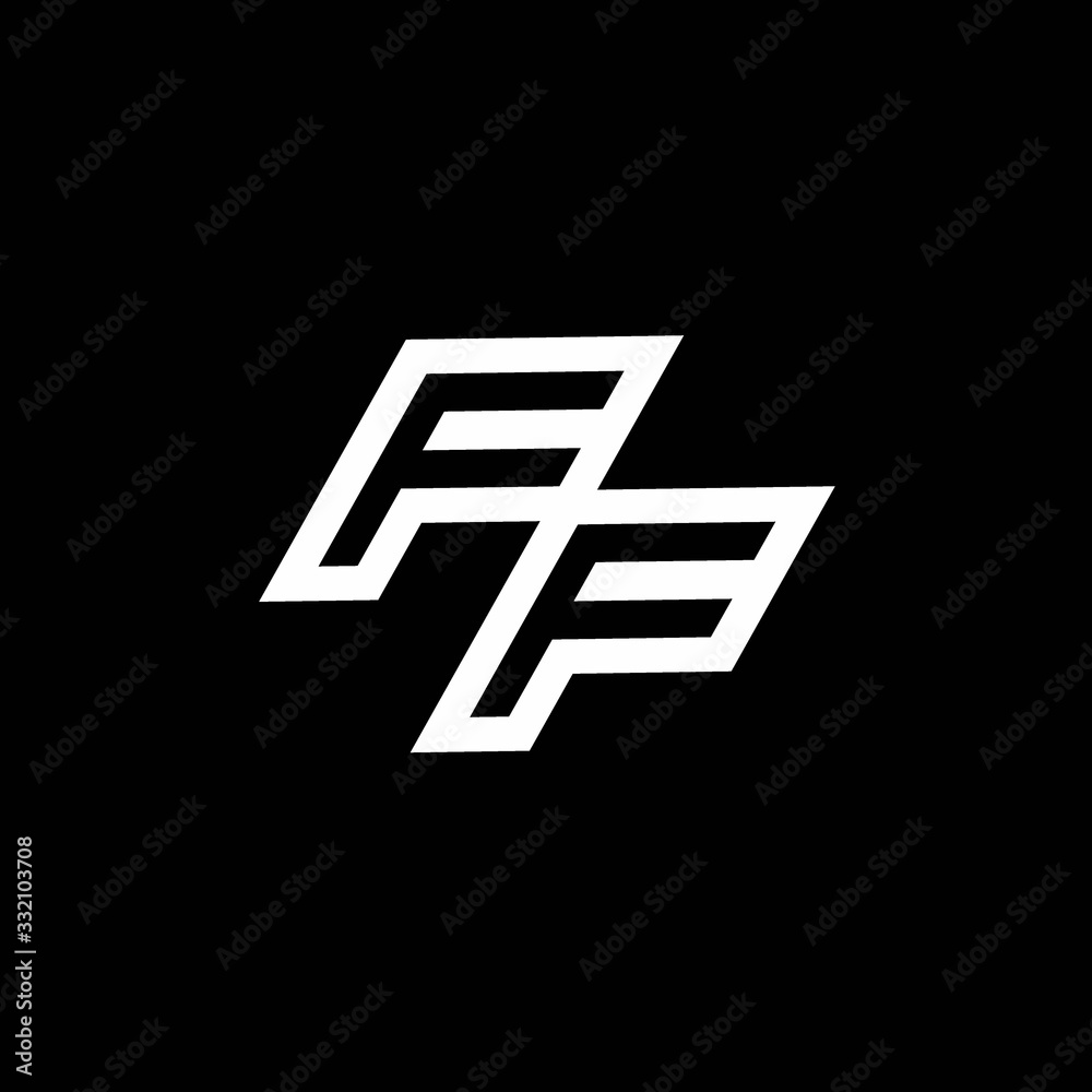 FF logo monogram with up to down style negative space design template FF logo monogram with up to down style negative space design template