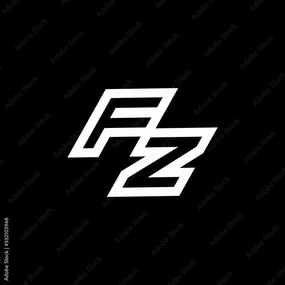 FZ logo monogram with up to down style negative space design template FZ logo monogram with up to down style negative space design template
