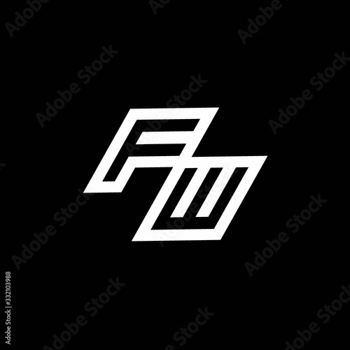 Free Download FW logo monogram with up to down style negative space design template - GFXLoad