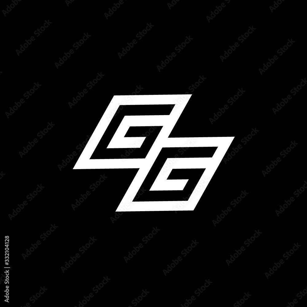 GG logo monogram with up to down style negative space design template GG logo monogram with up to down style negative space design template