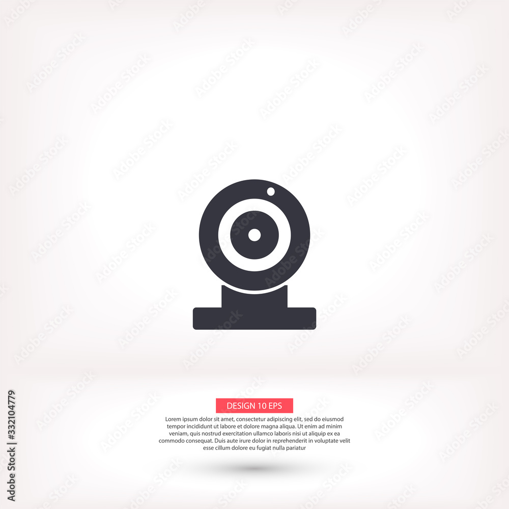 Webcam vector icon , lorem ipsum Flat design