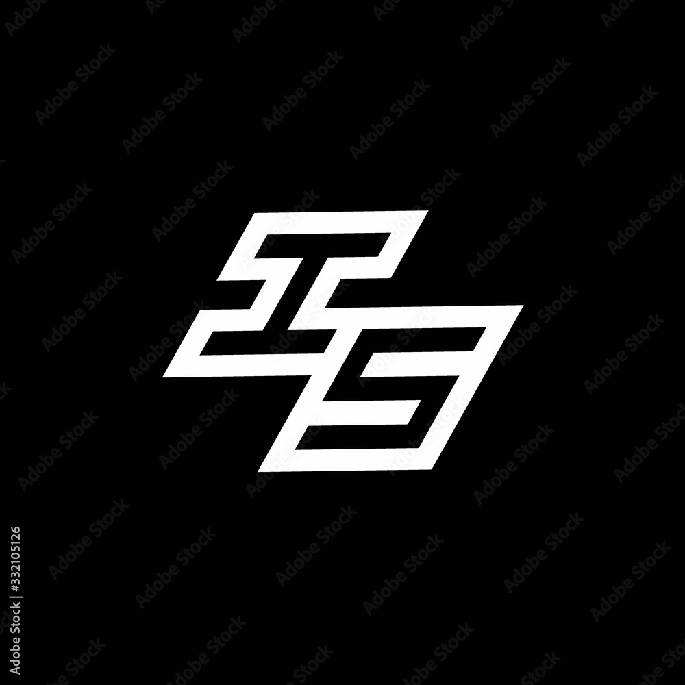 IS logo monogram with up to down style negative space design template